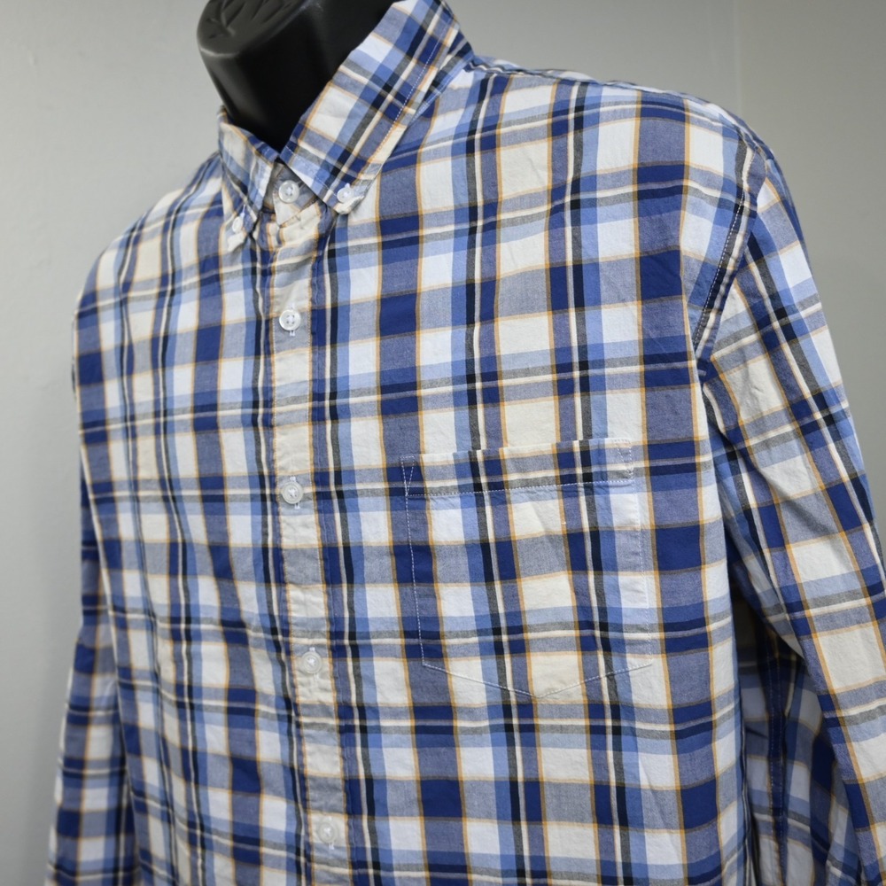 J.CREW Flex Washed Dress Shirt Classic Fit Plaid Long Sleeve Stretch Men Size XL